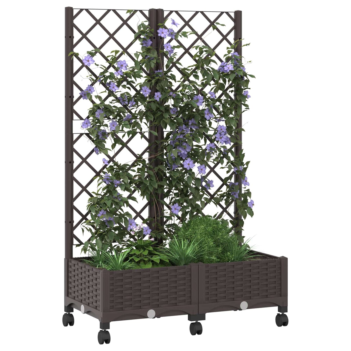 Tuinplantbak met schutting en wielen Bruin 80 x 40 x 131,5 cm is nu te koop bij PeponiXL, paradijselijk wonen!