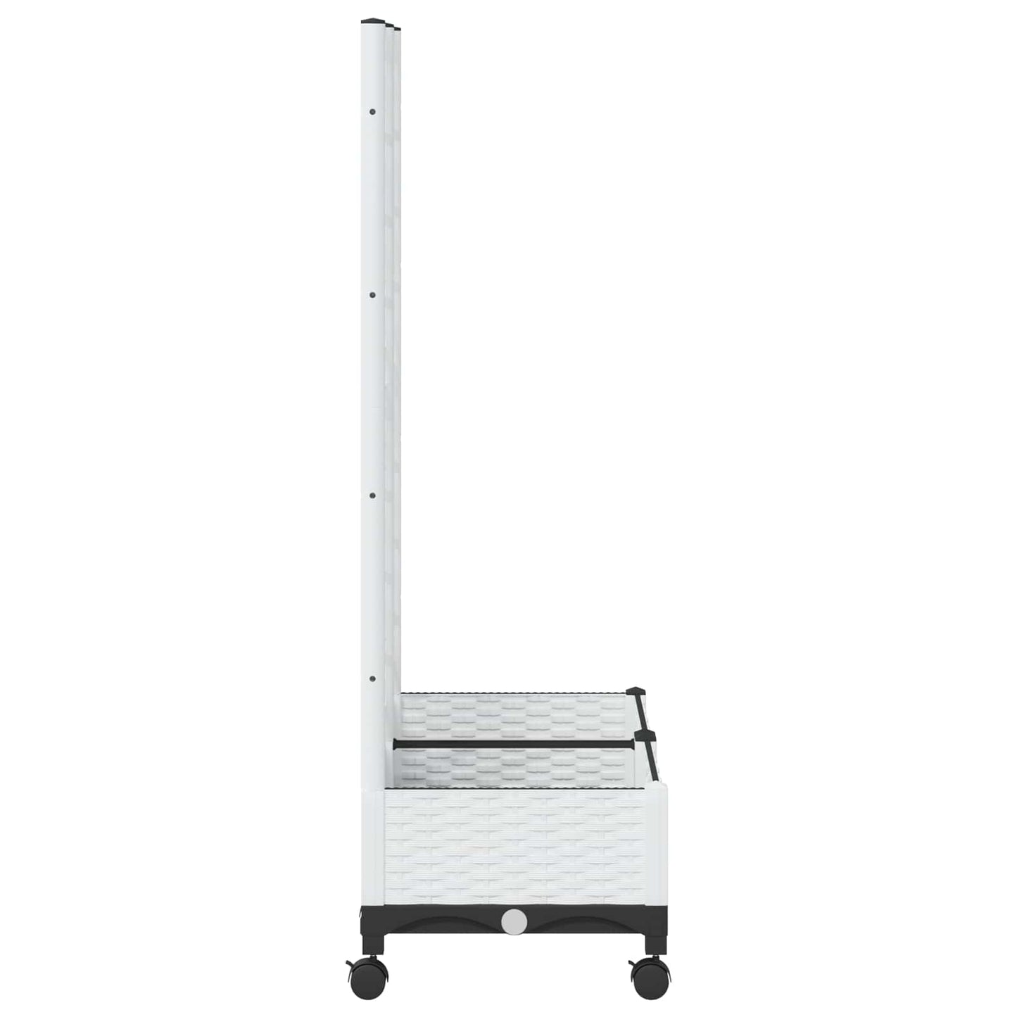 Tuinplantbak met schutting en wielen Wit 80 x 40 x 131,5 cm PP is nu te koop bij PeponiXL, paradijselijk wonen!
