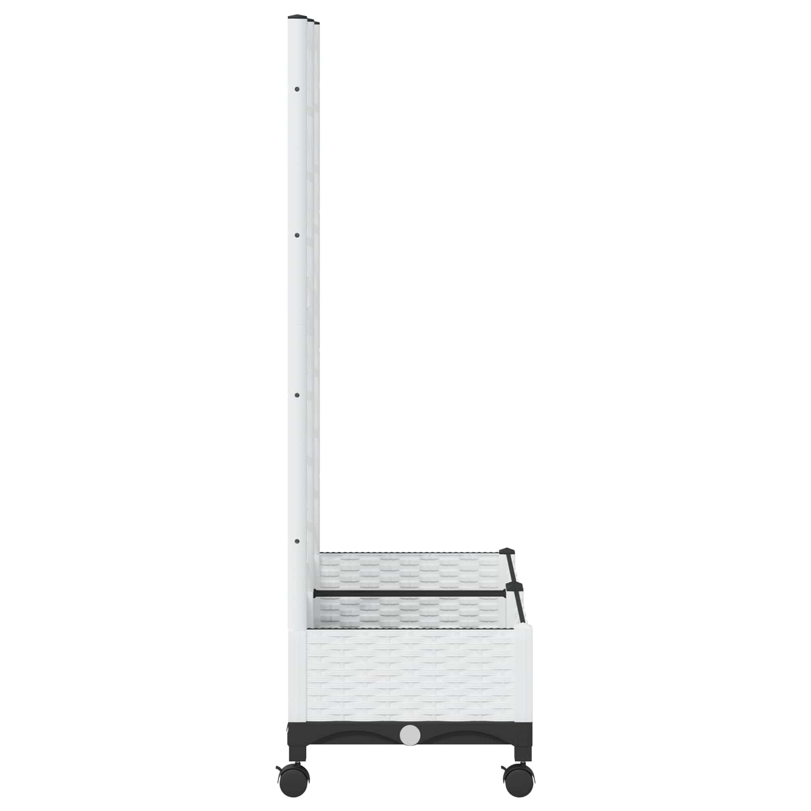 Tuinplantbak met schutting en wielen Wit 80 x 40 x 131,5 cm PP is nu te koop bij PeponiXL, paradijselijk wonen!
