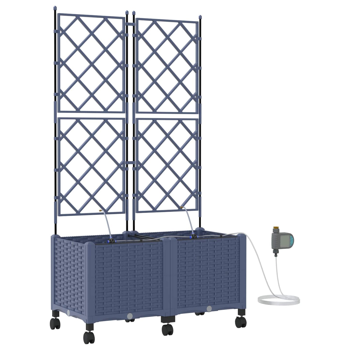 Tuin Pot met Irrigatie en Wielen 2 st Grijs 80 x 40 x 148 cm PP is nu te koop bij PeponiXL, paradijselijk wonen!