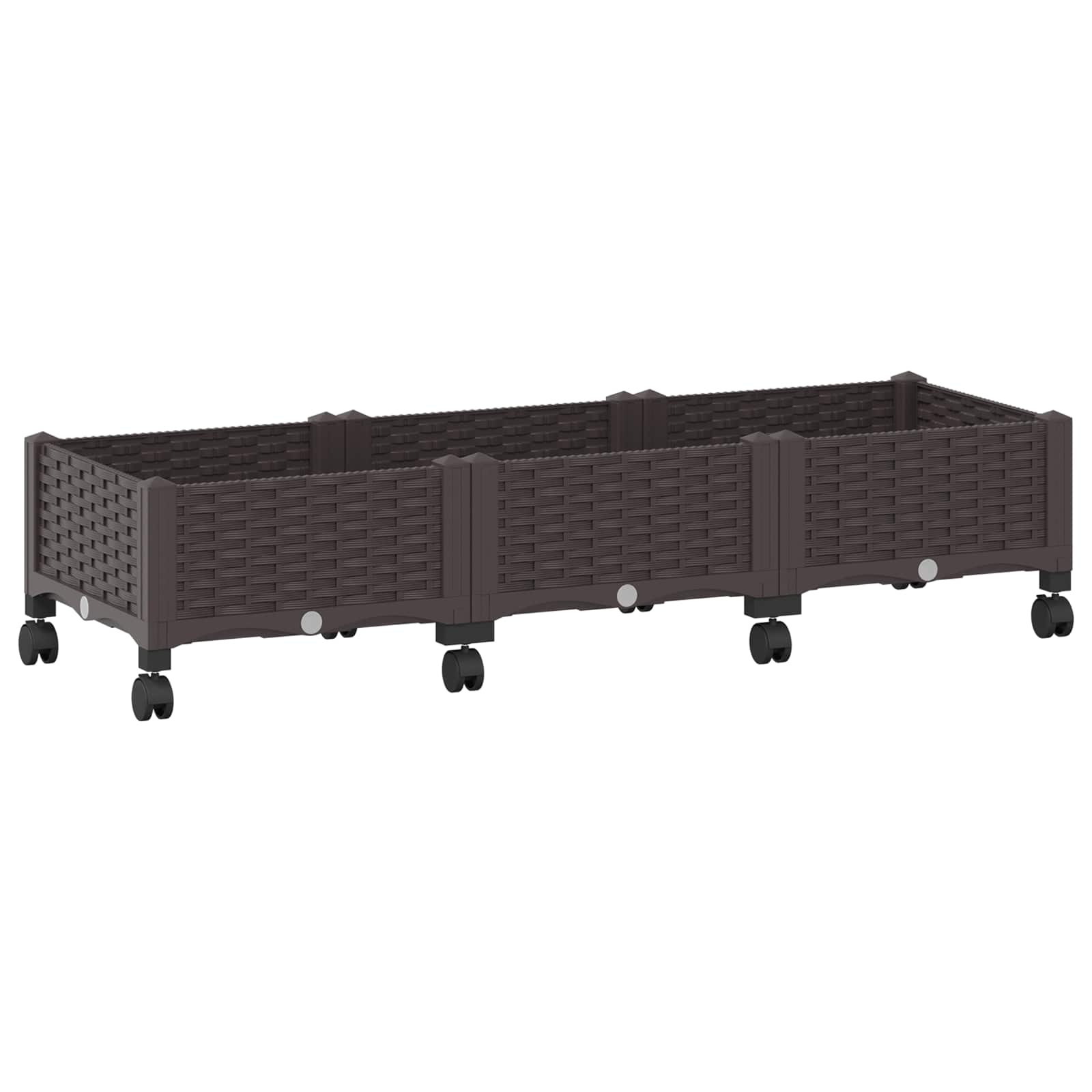 Tuinschaal met wielen Bruin 120 x 40 x 29 cm PP is nu te koop bij PeponiXL, paradijselijk wonen!