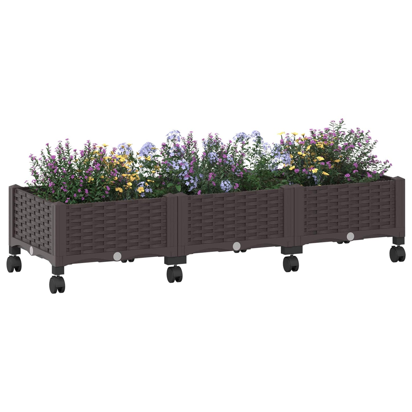 Tuinschaal met wielen Bruin 120 x 40 x 29 cm PP is nu te koop bij PeponiXL, paradijselijk wonen!