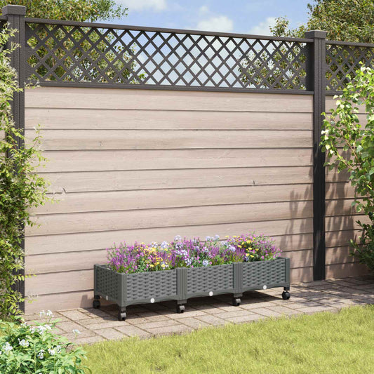 Tuinschaal met wielen Lichtgrijs 120 x 40 x 33 cm PP is nu te koop bij PeponiXL, paradijselijk wonen!