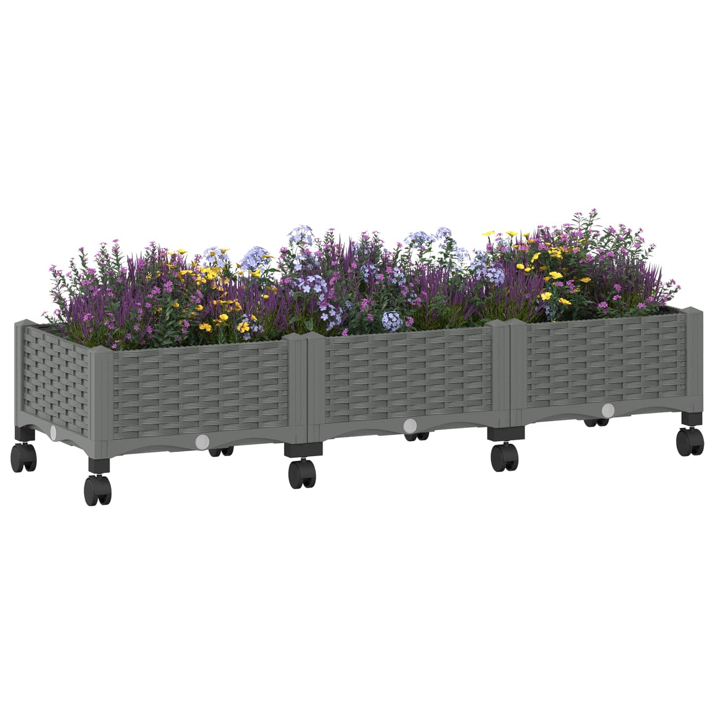 Tuinschaal met wielen Lichtgrijs 120 x 40 x 33 cm PP is nu te koop bij PeponiXL, paradijselijk wonen!