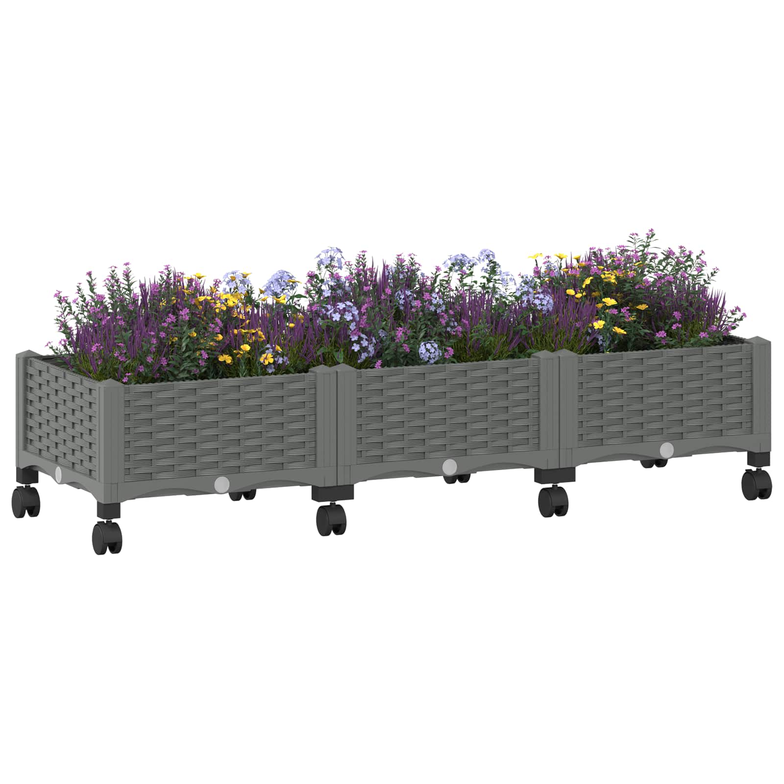 Tuinschaal met wielen Lichtgrijs 120 x 40 x 33 cm PP is nu te koop bij PeponiXL, paradijselijk wonen!