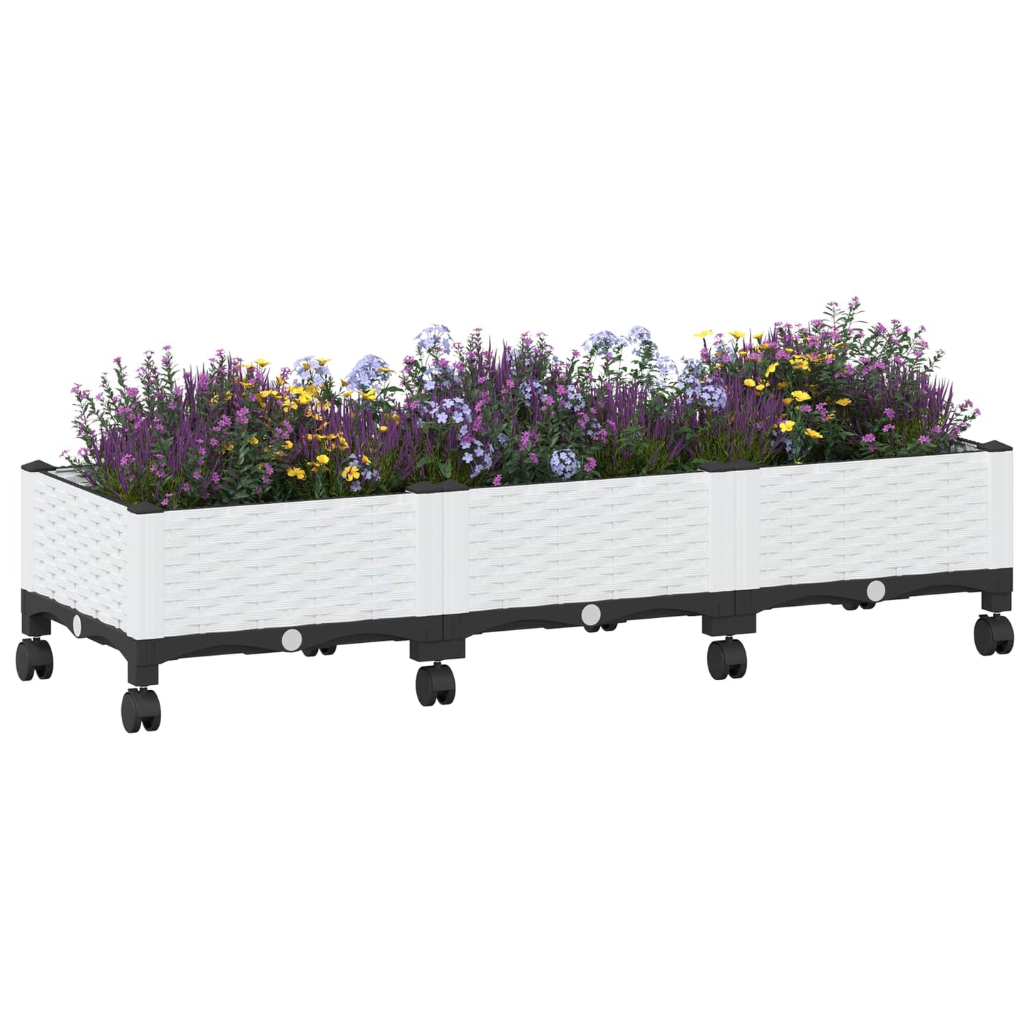 Tuinschaal met wielen Wit 120 x 40 x 33 cm PP is nu te koop bij PeponiXL, paradijselijk wonen!