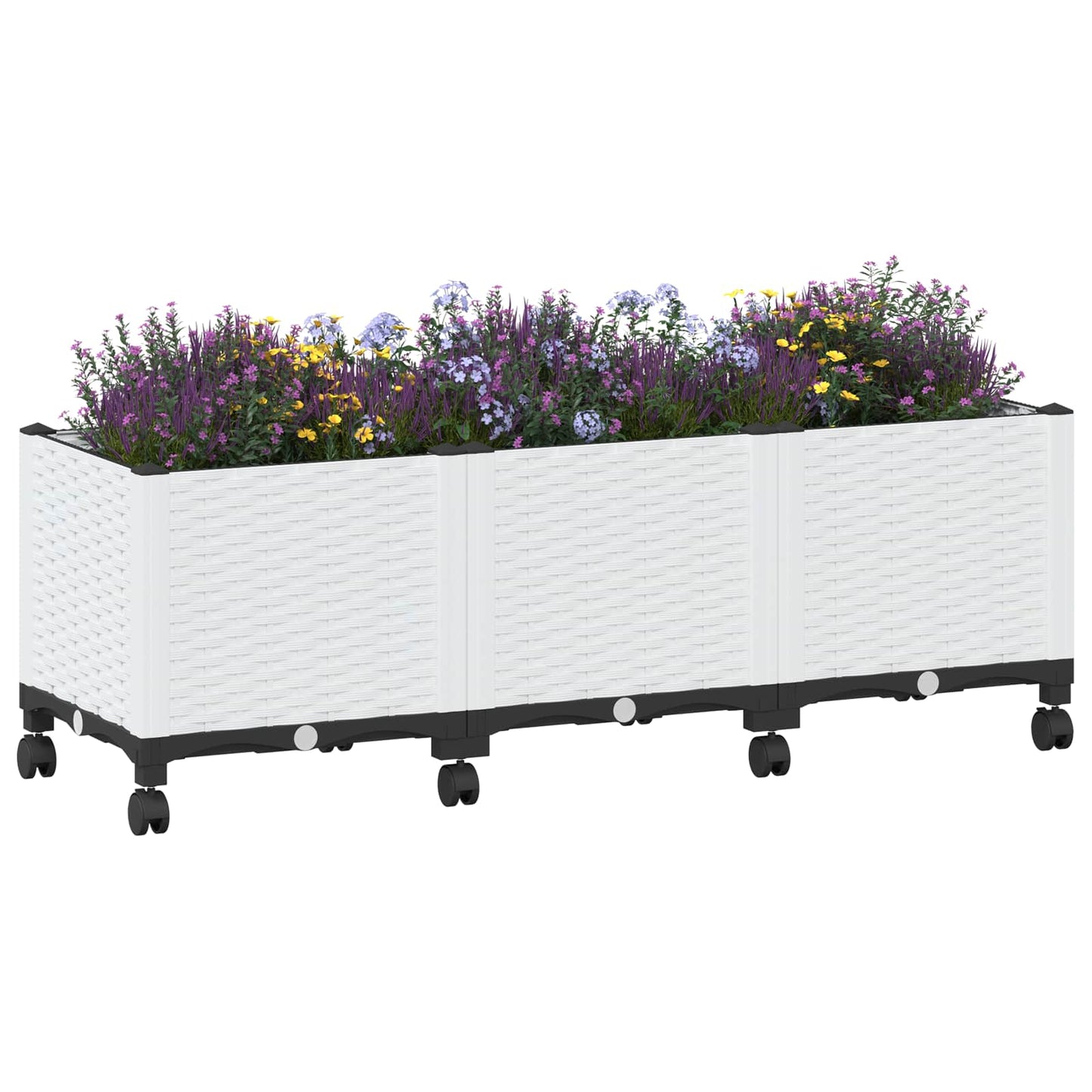 Tuinschaal met wielen Wit 120 x 40 x 48 cm PP is nu te koop bij PeponiXL, paradijselijk wonen!