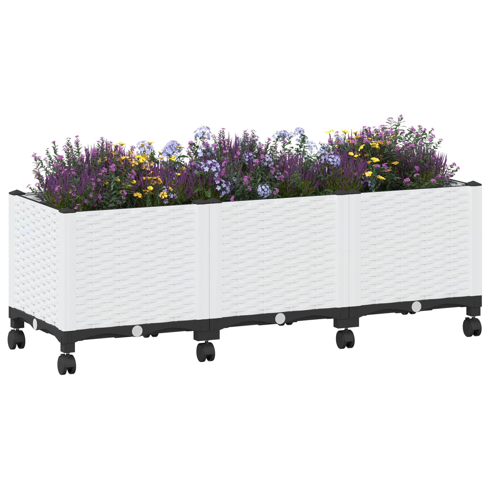 Tuinschaal met wielen Wit 120 x 40 x 48 cm PP is nu te koop bij PeponiXL, paradijselijk wonen!