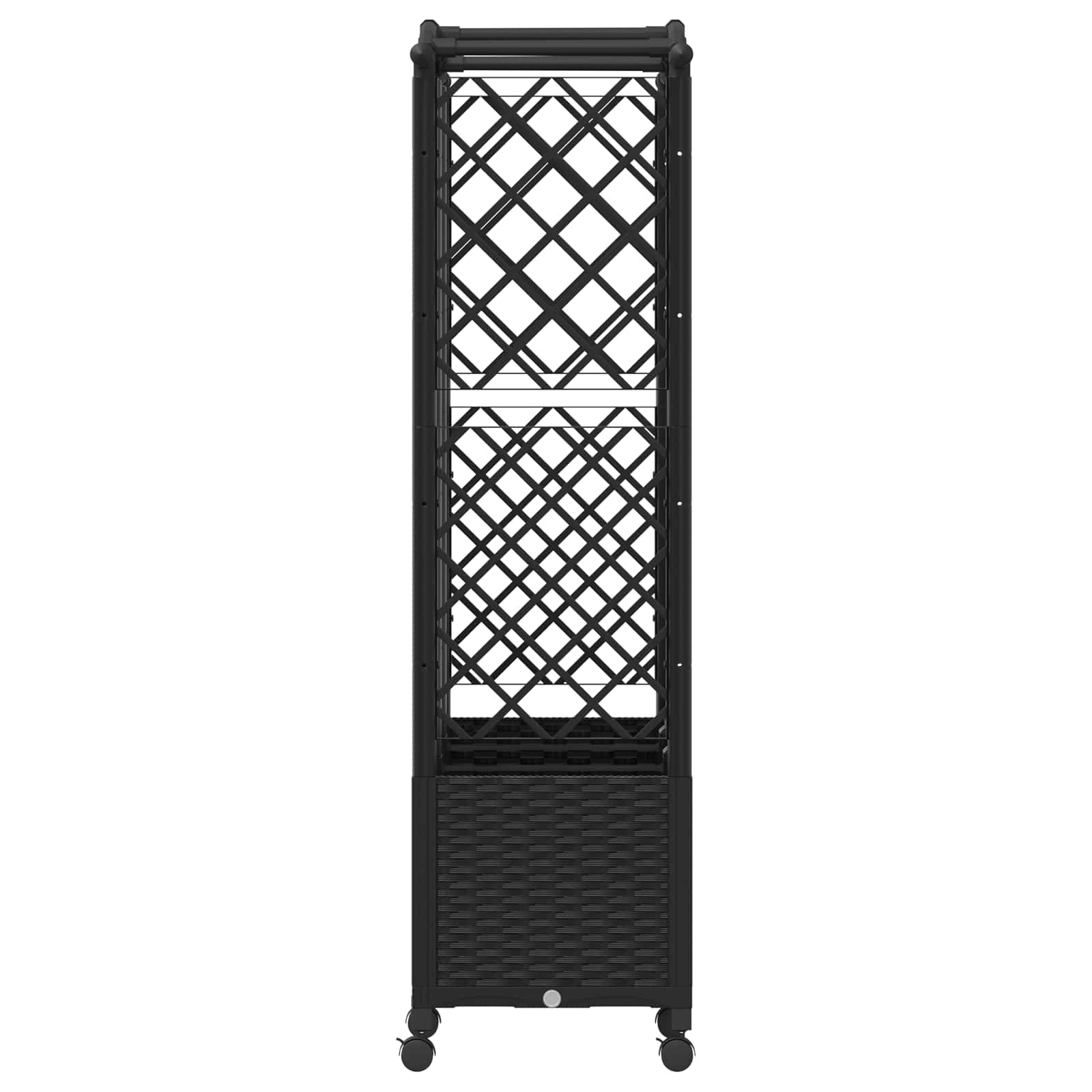 Verhoogd Bed met Trellis en Dak Zwart 163 x 40 x 144 cm PP is nu te koop bij PeponiXL, paradijselijk wonen!