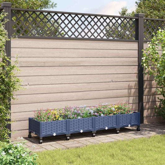 Tuinschaal met wielen Blauw Grijs 160 x 40 x 33 cm PP is nu te koop bij PeponiXL, paradijselijk wonen!