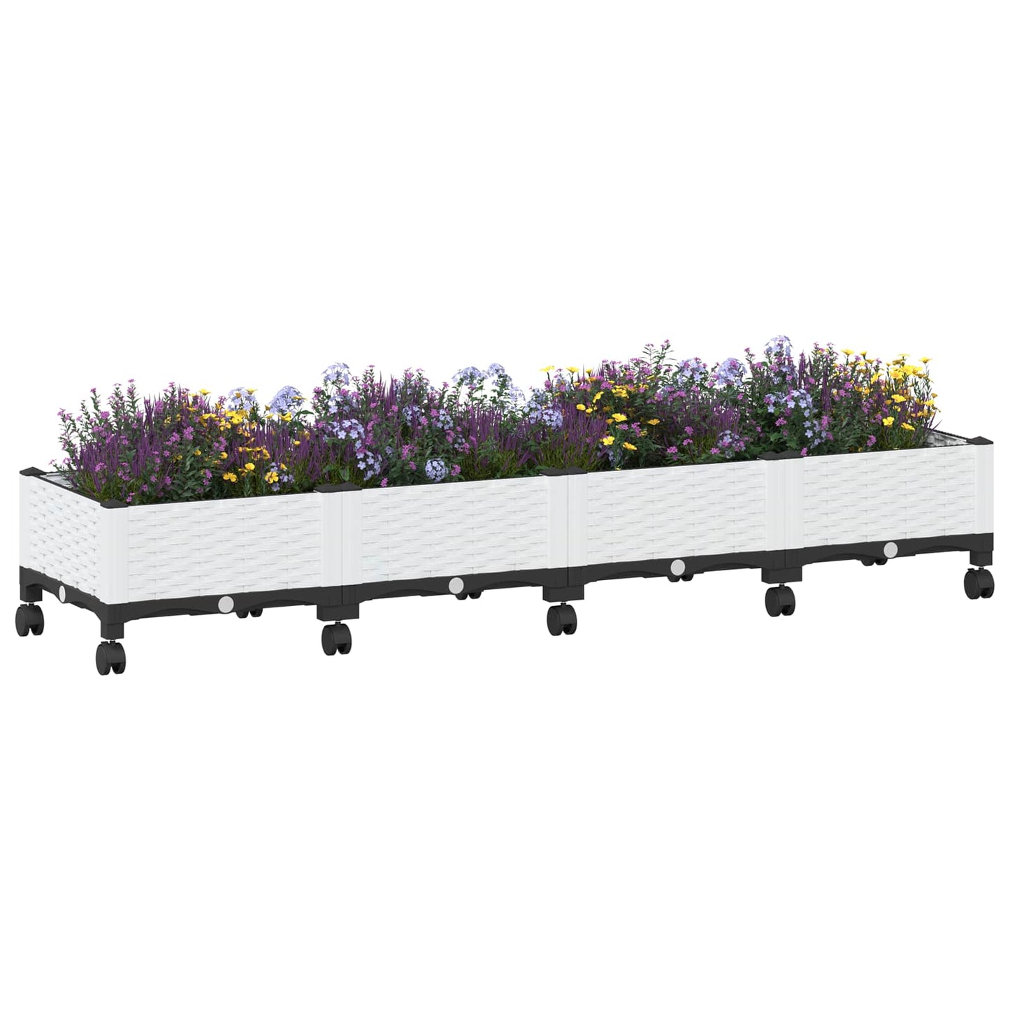 Tuinschaal met wielen Wit 160 x 40 x 33 cm PP is nu te koop bij PeponiXL, paradijselijk wonen!
