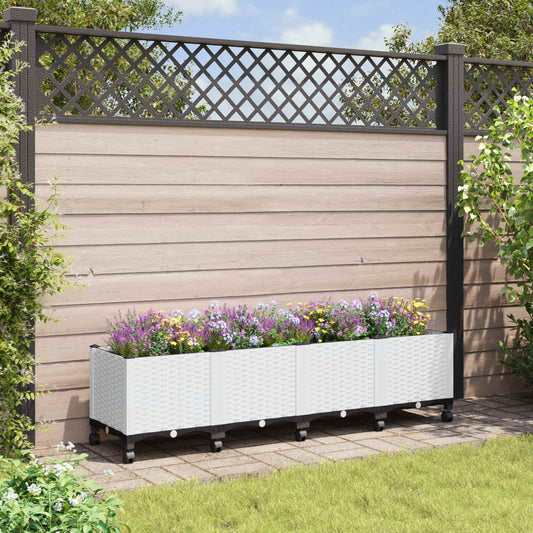 Tuinschaal met wielen Wit 160 x 40 x 48 cm PP is nu te koop bij PeponiXL, paradijselijk wonen!