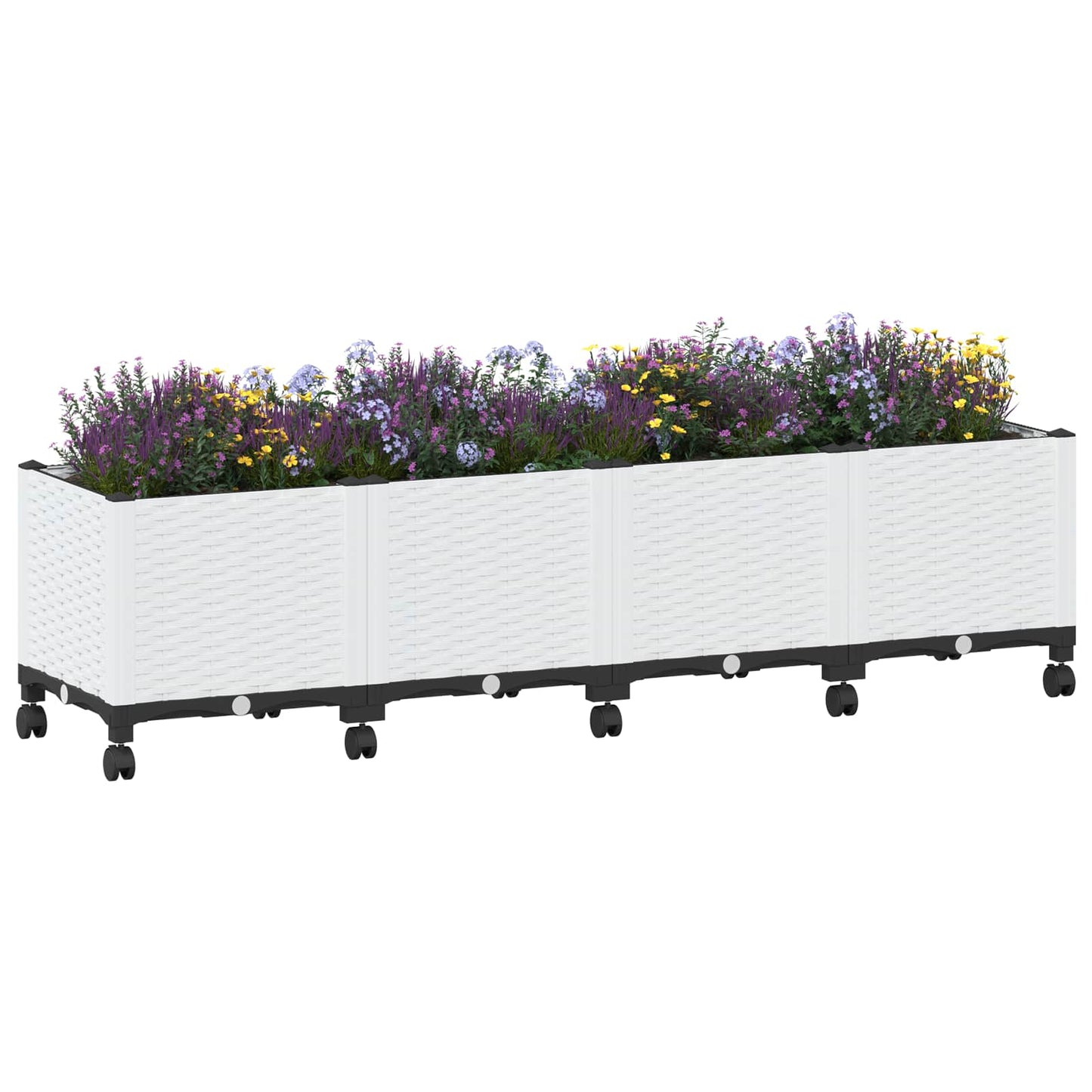 Tuinschaal met wielen Wit 160 x 40 x 48 cm PP is nu te koop bij PeponiXL, paradijselijk wonen!