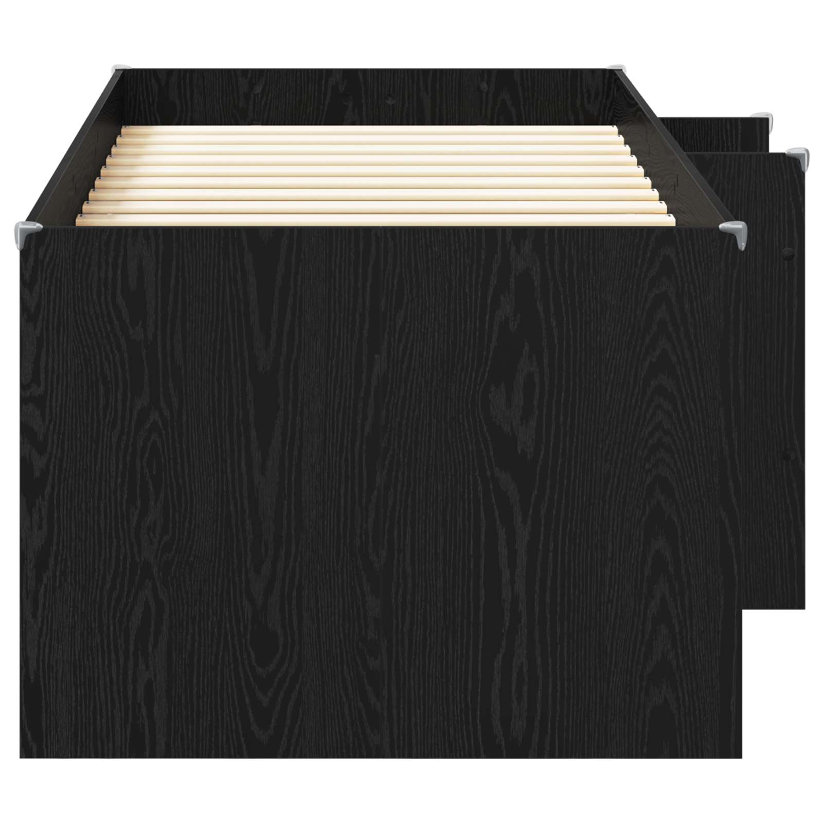Kinder Hoogslaper Zwart eiken 80 x 200 cm Bewerkt hout is nu te koop bij PeponiXL, paradijselijk wonen!