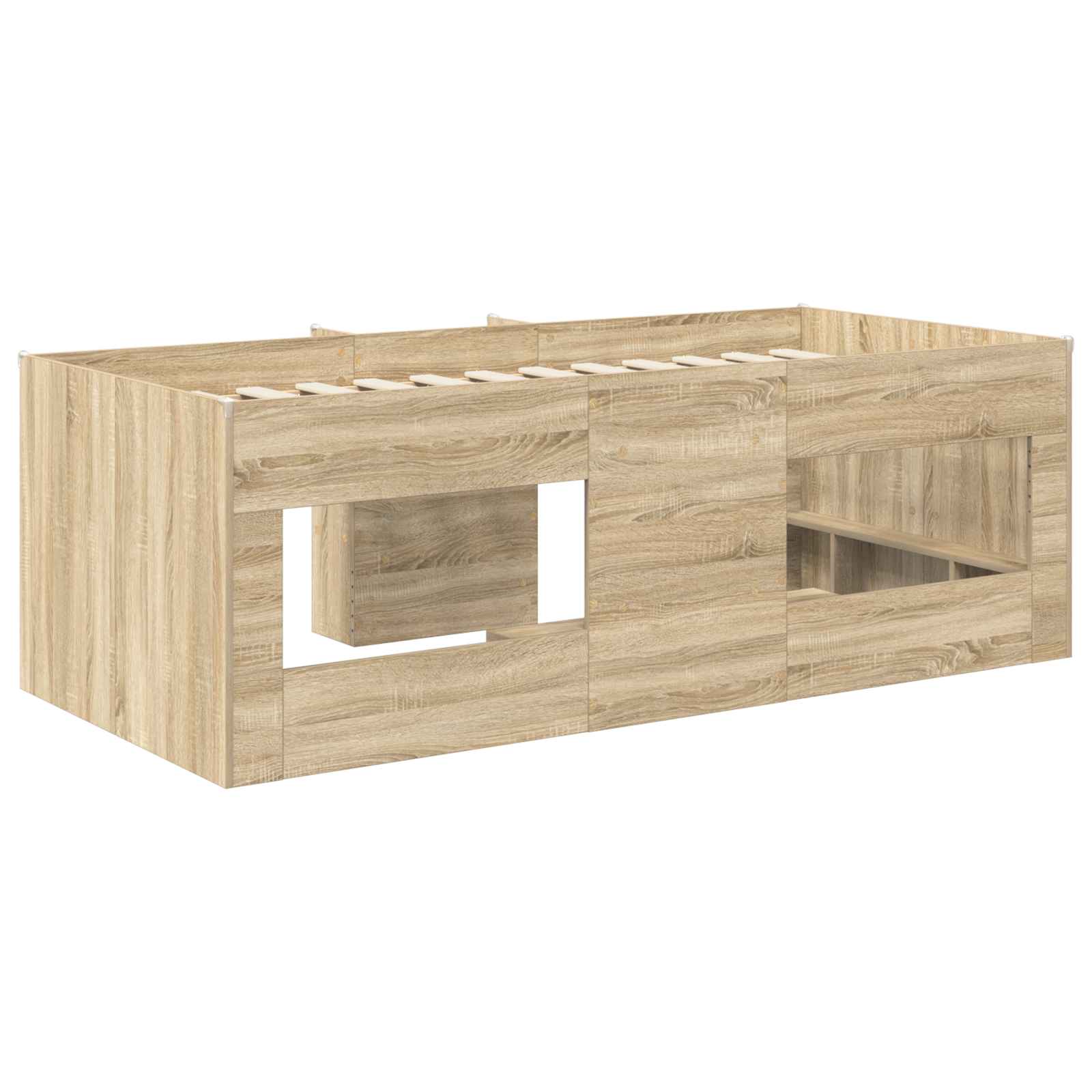 Kinder Hoogslaper Sonoma Eiken 80 x 200 cm Bewerkt hout is nu te koop bij PeponiXL, paradijselijk wonen!