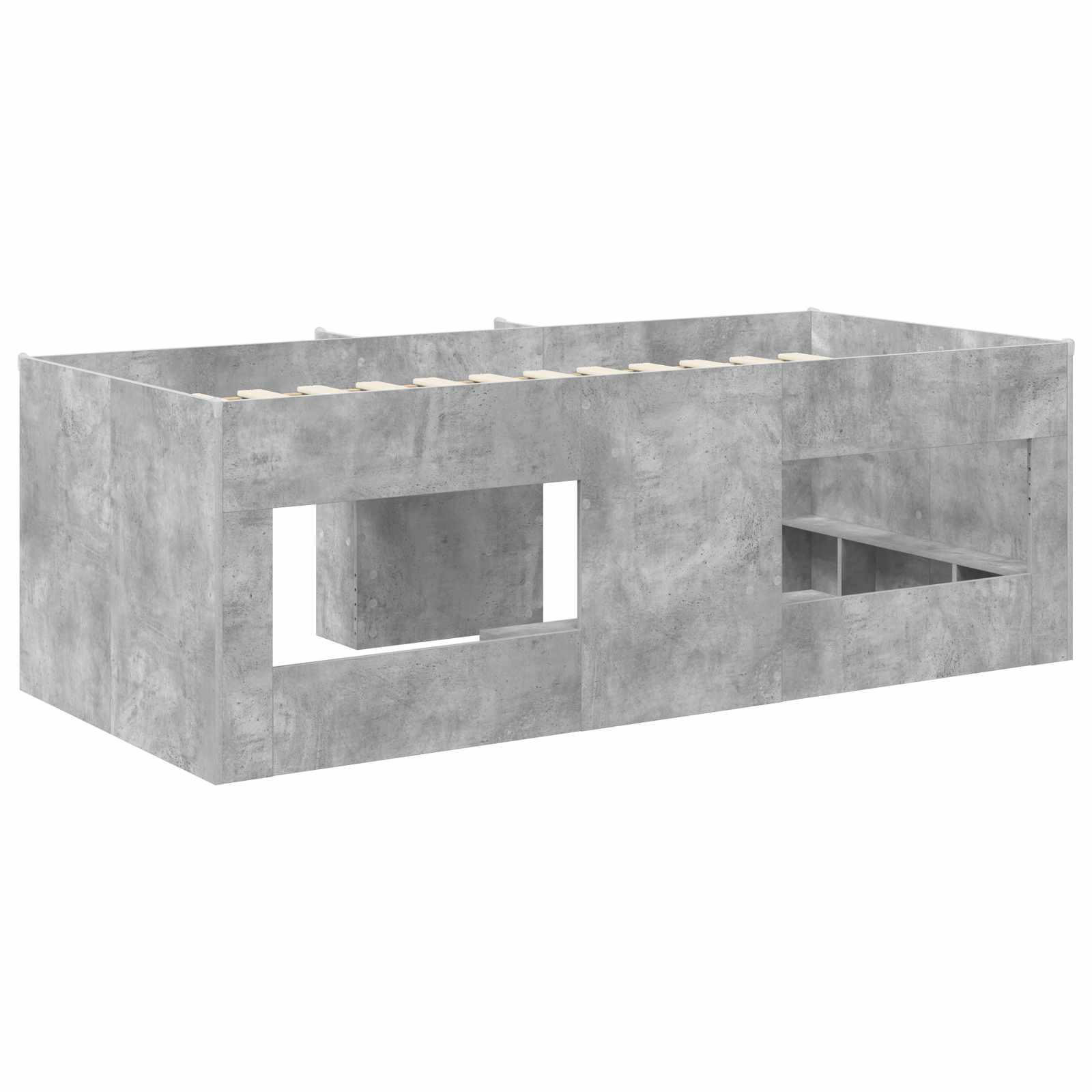 Kinder Hoogslaper Betongrijs 80 x 200 cm Bewerkt hout is nu te koop bij PeponiXL, paradijselijk wonen!
