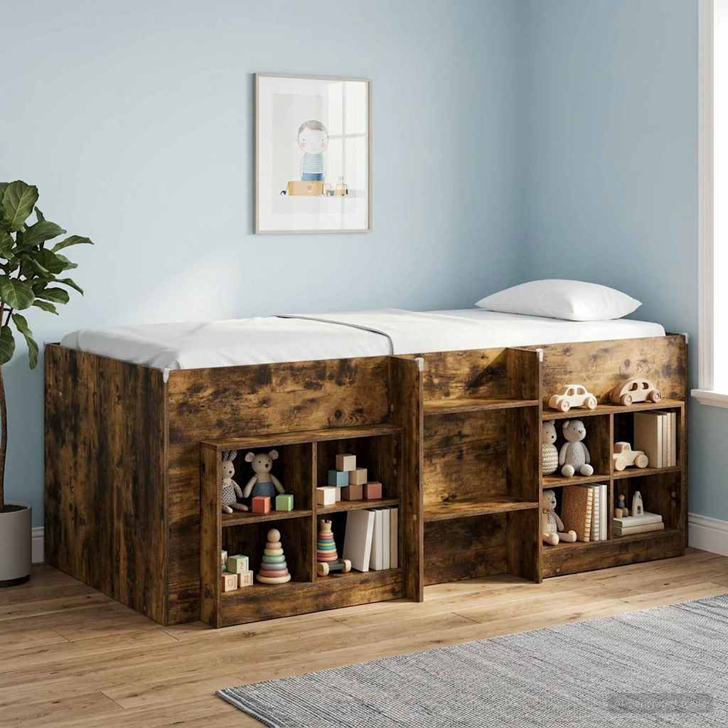 Kinder Hoogslaper Gerookt eiken 80 x 200 cm Bewerkt hout is nu te koop bij PeponiXL, paradijselijk wonen!