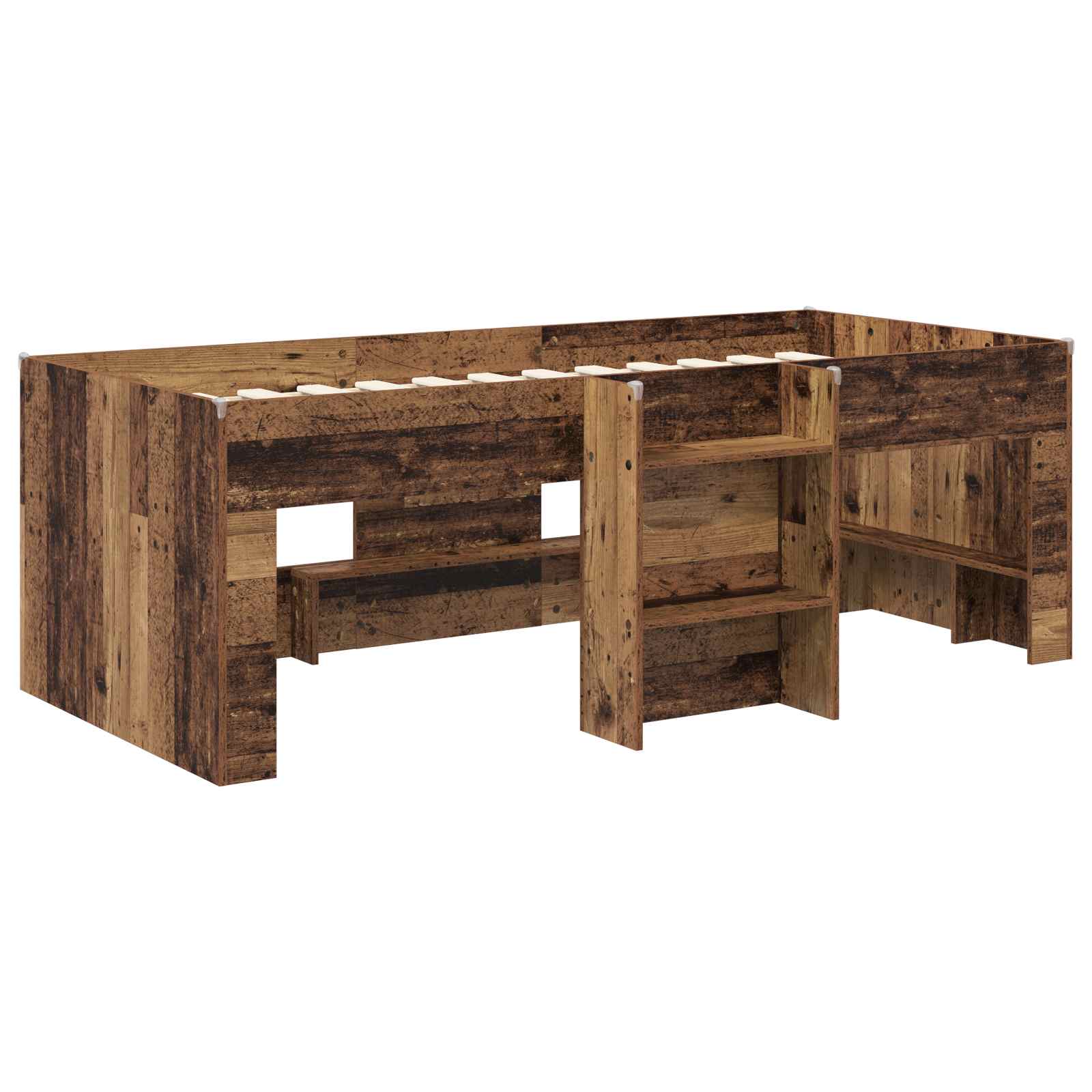 Kinder Hoogslaper Oud hout 80 x 200 cm Bewerkt hout is nu te koop bij PeponiXL, paradijselijk wonen!