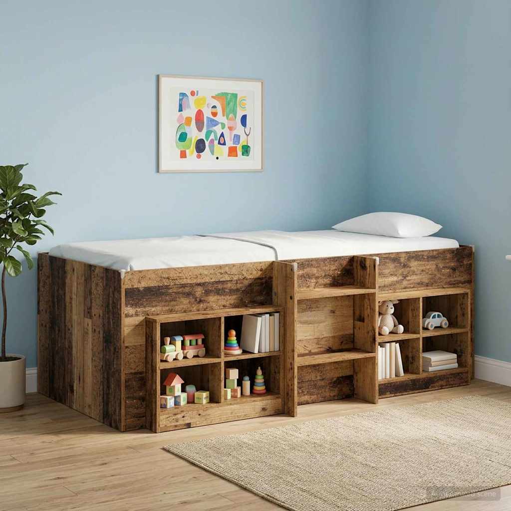 Kinder Hoogslaper Oud hout 90 x 200 cm Bewerkt hout is nu te koop bij PeponiXL, paradijselijk wonen!