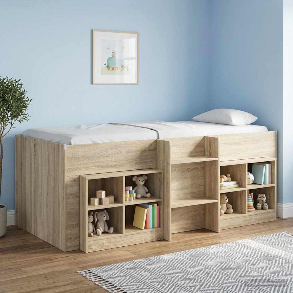 Kinder Hoogslaper Sonoma Eiken 98.5 x 200 cm Bewerkt hout is nu te koop bij PeponiXL, paradijselijk wonen!