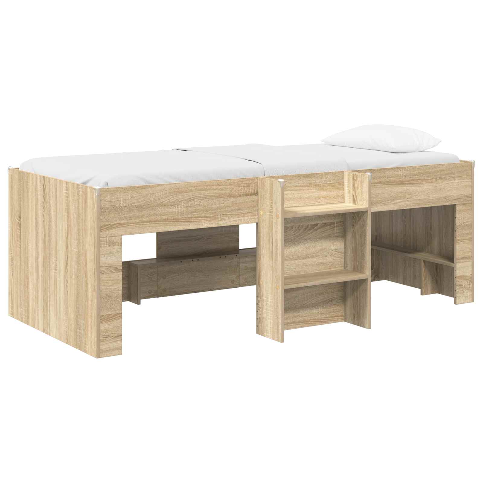 Kinder Hoogslaper Sonoma Eiken 98.5 x 200 cm Bewerkt hout is nu te koop bij PeponiXL, paradijselijk wonen!