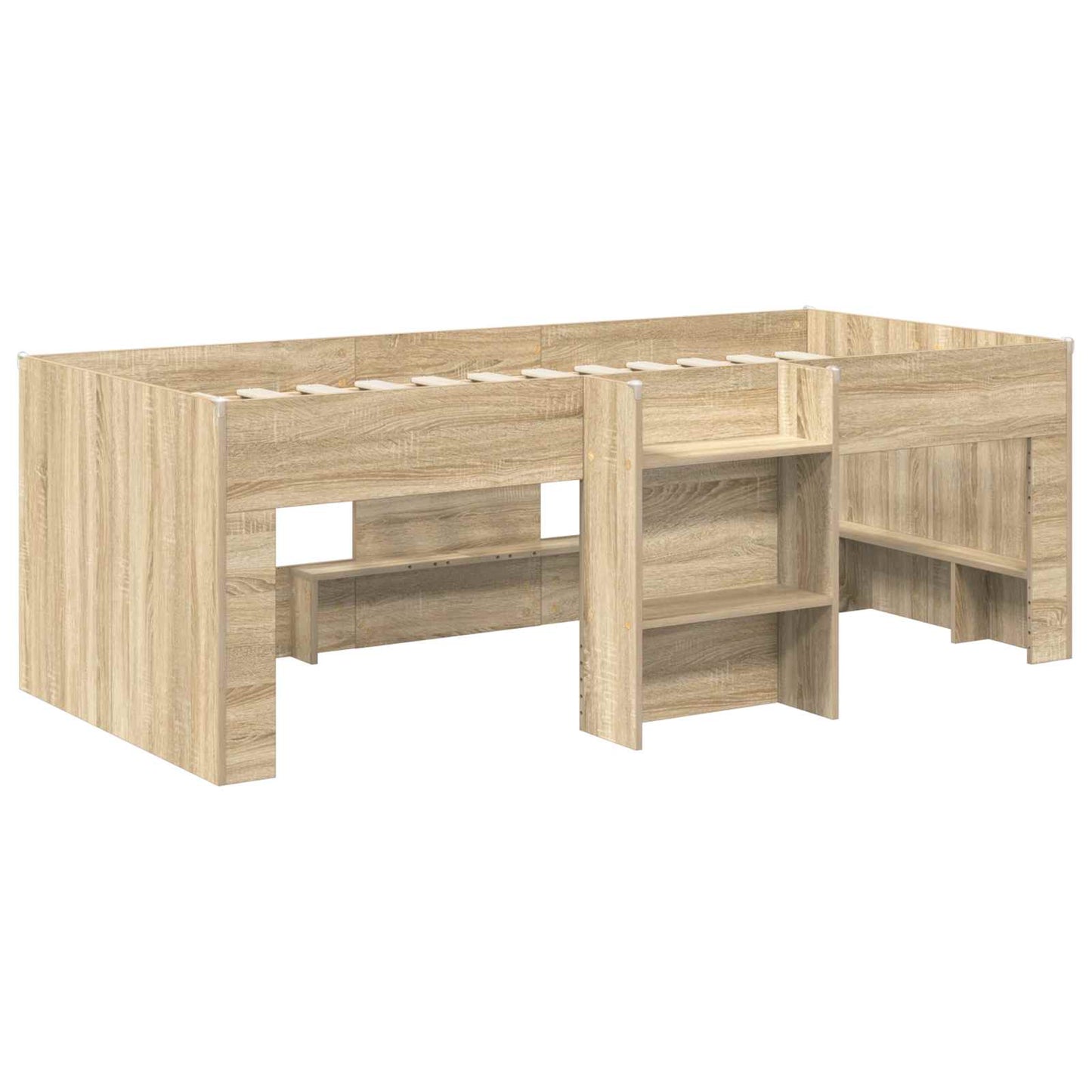 Kinder Hoogslaper Sonoma Eiken 98.5 x 200 cm Bewerkt hout is nu te koop bij PeponiXL, paradijselijk wonen!