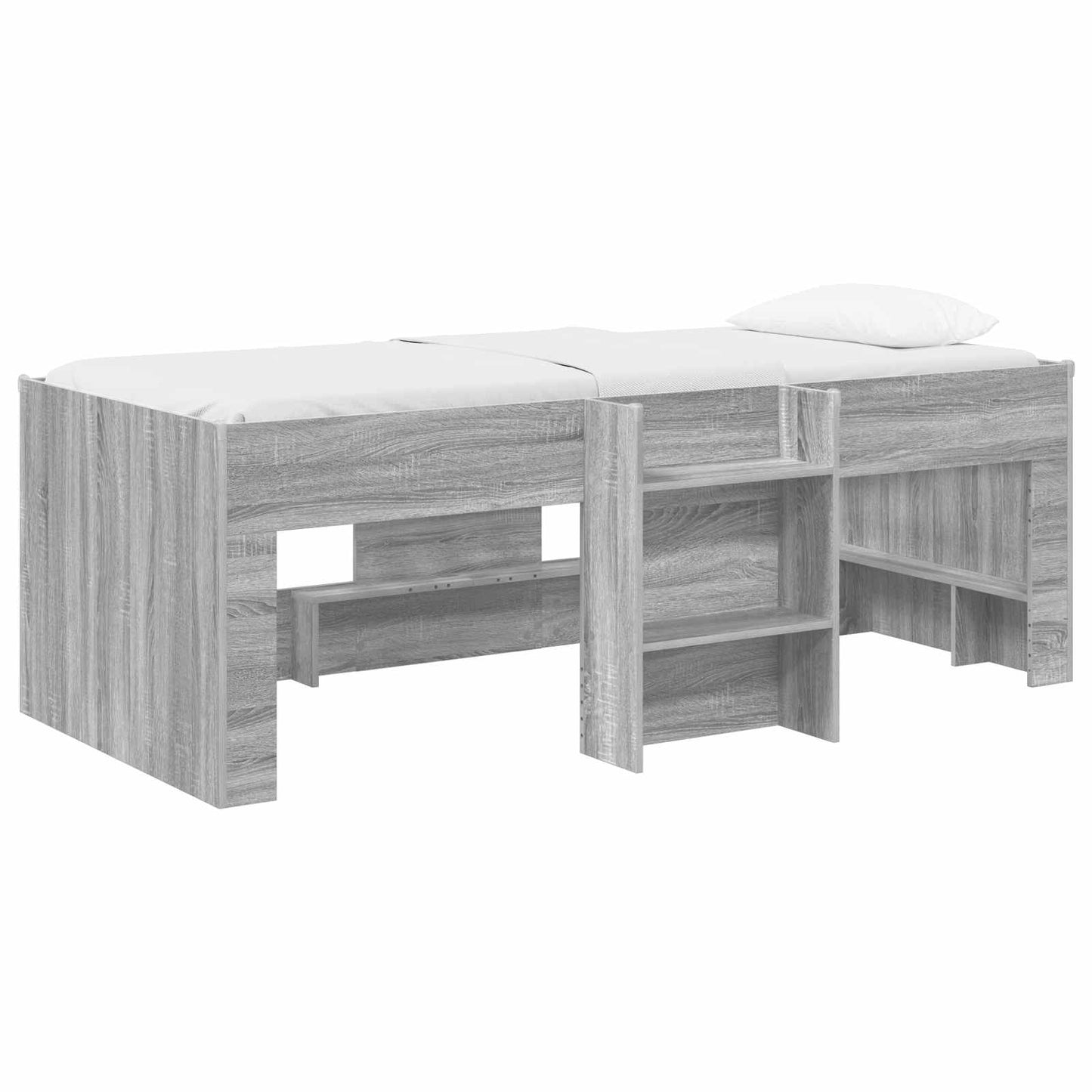 Kinder Hoogslaper Grijs Sonoma 98.5 x 200 cm Bewerkt hout is nu te koop bij PeponiXL, paradijselijk wonen!