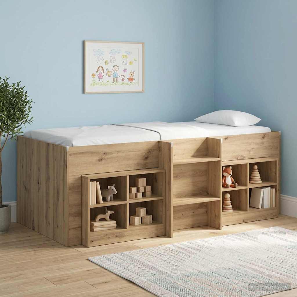 Kinder Hoogslaper Artisanaal eiken 98.5 x 200 cm Bewerkt hout is nu te koop bij PeponiXL, paradijselijk wonen!