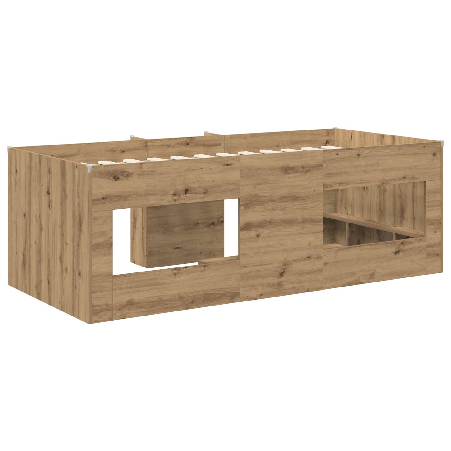 Kinder Hoogslaper Artisanaal eiken 98.5 x 200 cm Bewerkt hout is nu te koop bij PeponiXL, paradijselijk wonen!