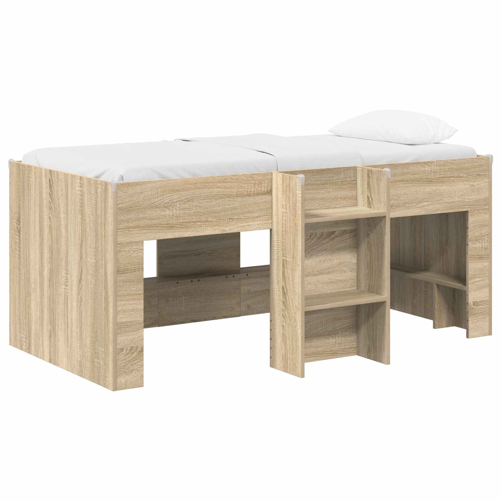 Kinder Hoogslaper Sonoma Eiken 80 x 160 cm Bewerkt hout is nu te koop bij PeponiXL, paradijselijk wonen!