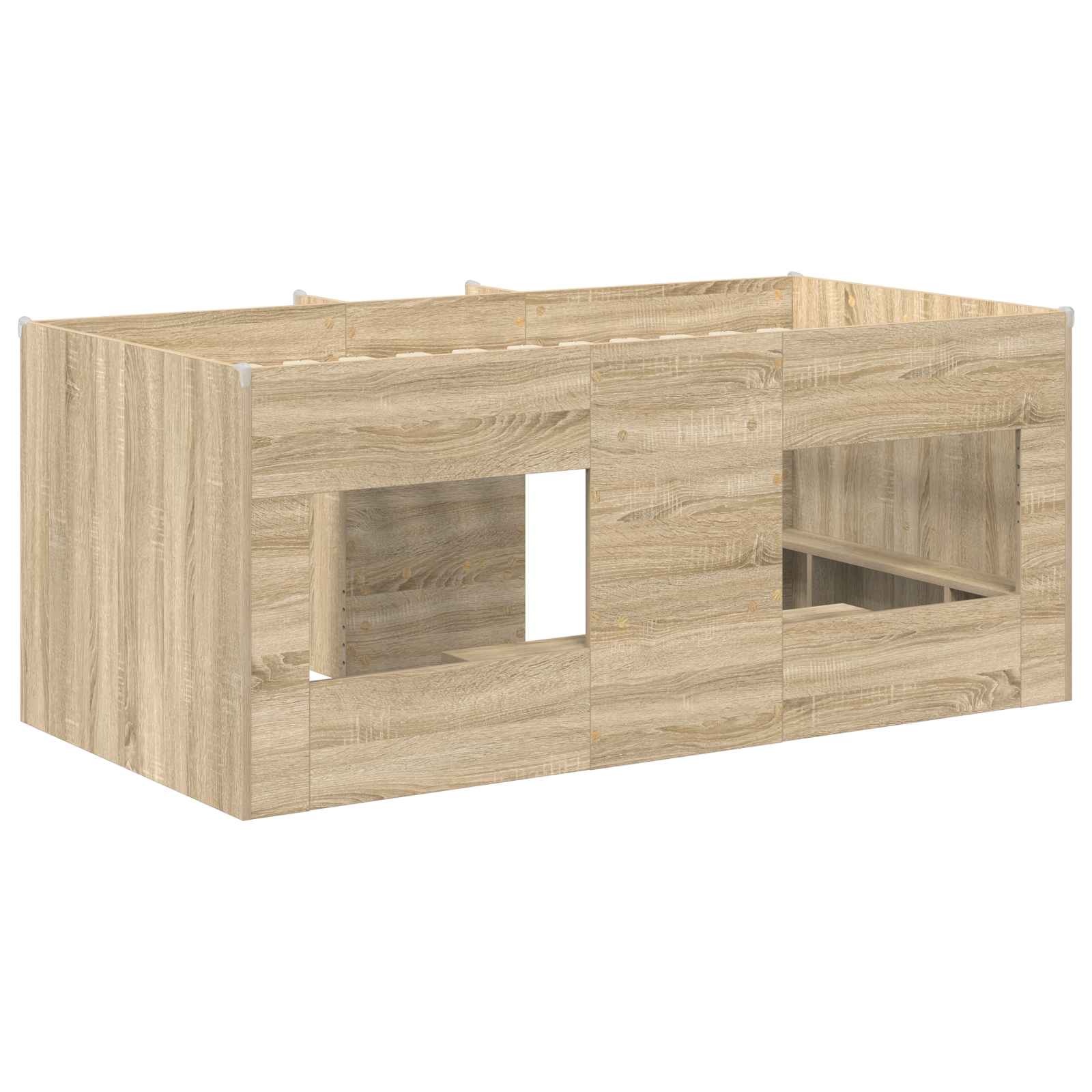 Kinder Hoogslaper Sonoma Eiken 80 x 160 cm Bewerkt hout is nu te koop bij PeponiXL, paradijselijk wonen!
