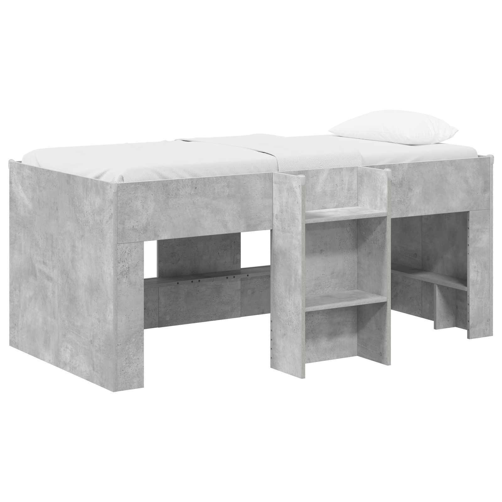 Kinder Hoogslaper Betongrijs 80 x 160 cm Bewerkt hout is nu te koop bij PeponiXL, paradijselijk wonen!