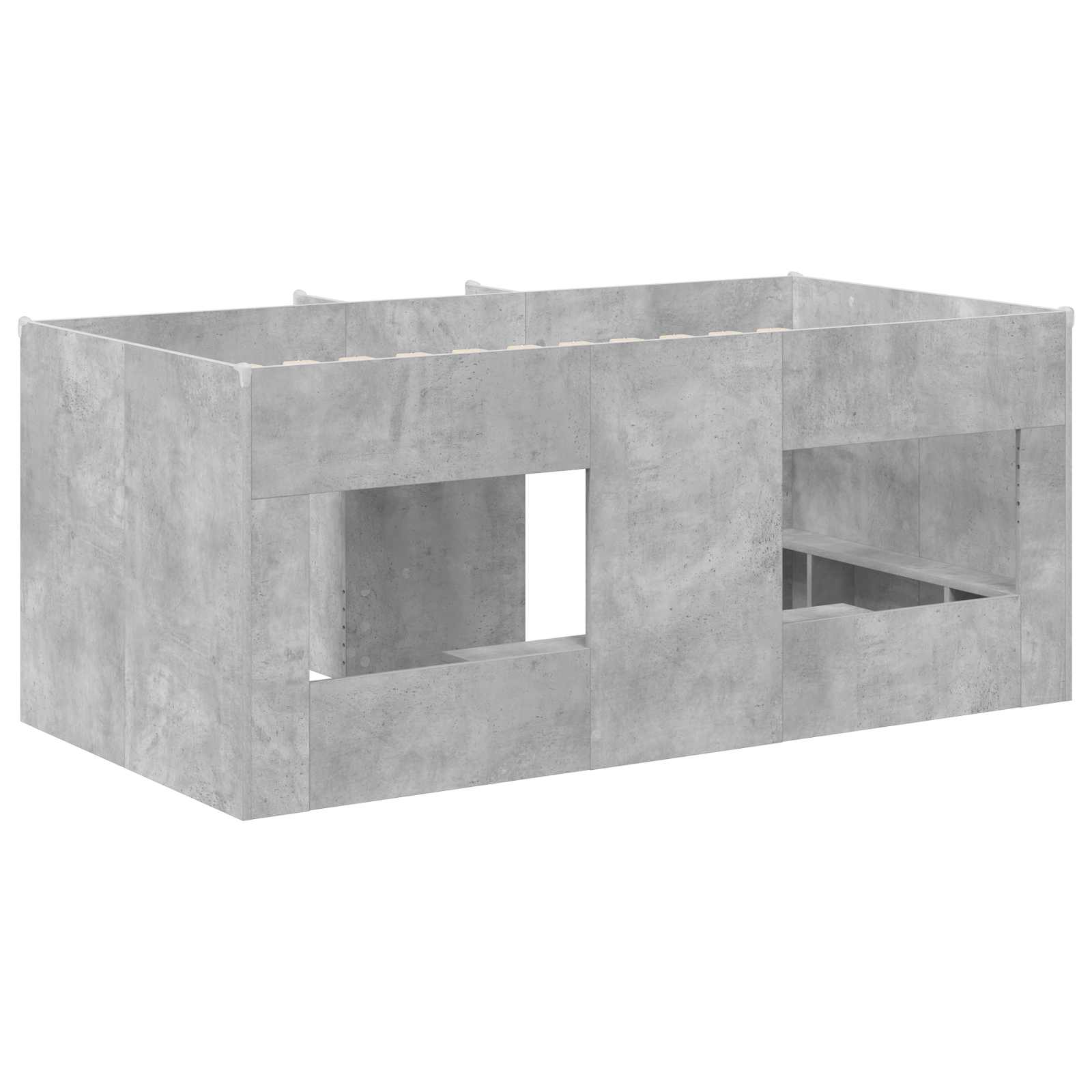 Kinder Hoogslaper Betongrijs 80 x 160 cm Bewerkt hout is nu te koop bij PeponiXL, paradijselijk wonen!