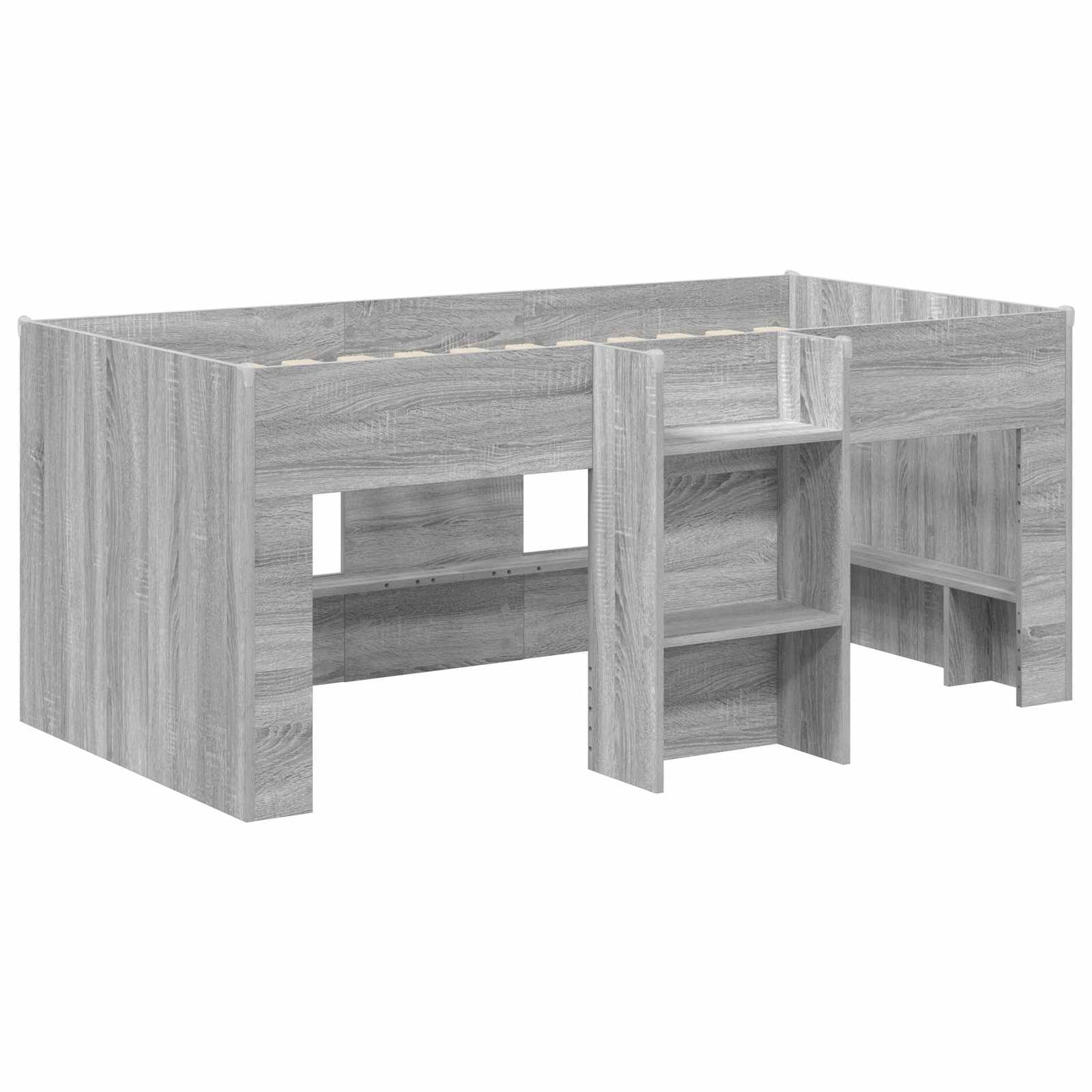 Kinder Hoogslaper Grijs Sonoma 80 x 160 cm Bewerkt hout is nu te koop bij PeponiXL, paradijselijk wonen!