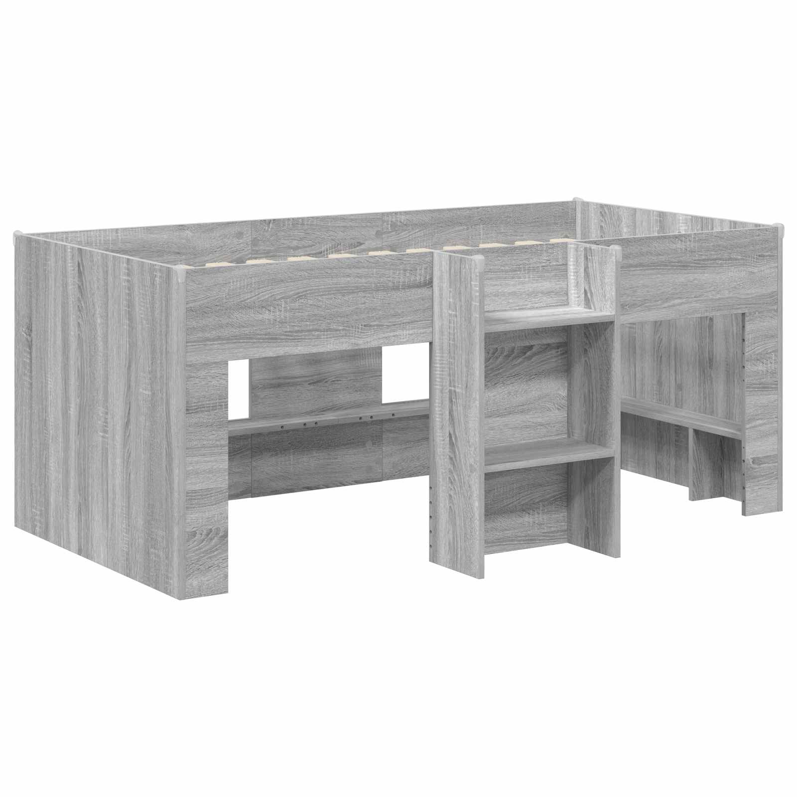 Kinder Hoogslaper Grijs Sonoma 80 x 160 cm Bewerkt hout is nu te koop bij PeponiXL, paradijselijk wonen!