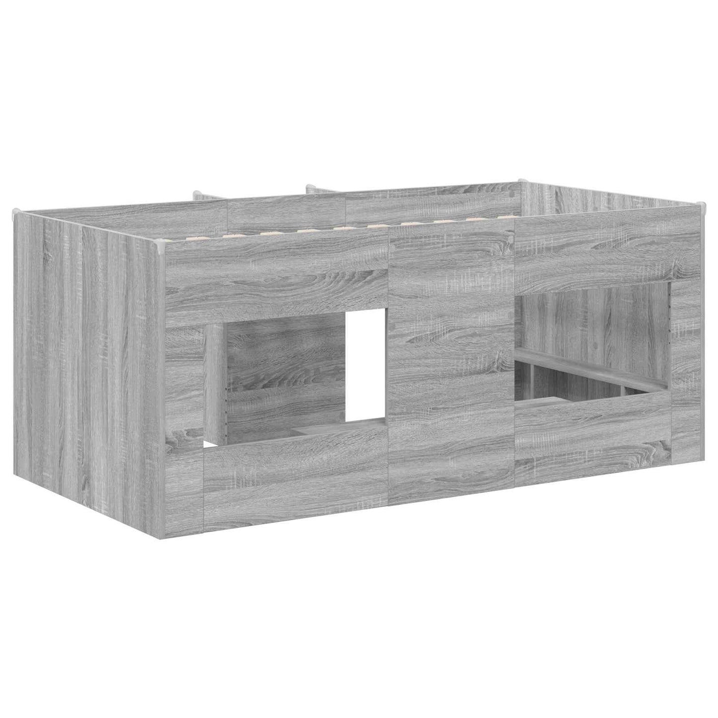 Kinder Hoogslaper Grijs Sonoma 80 x 160 cm Bewerkt hout is nu te koop bij PeponiXL, paradijselijk wonen!