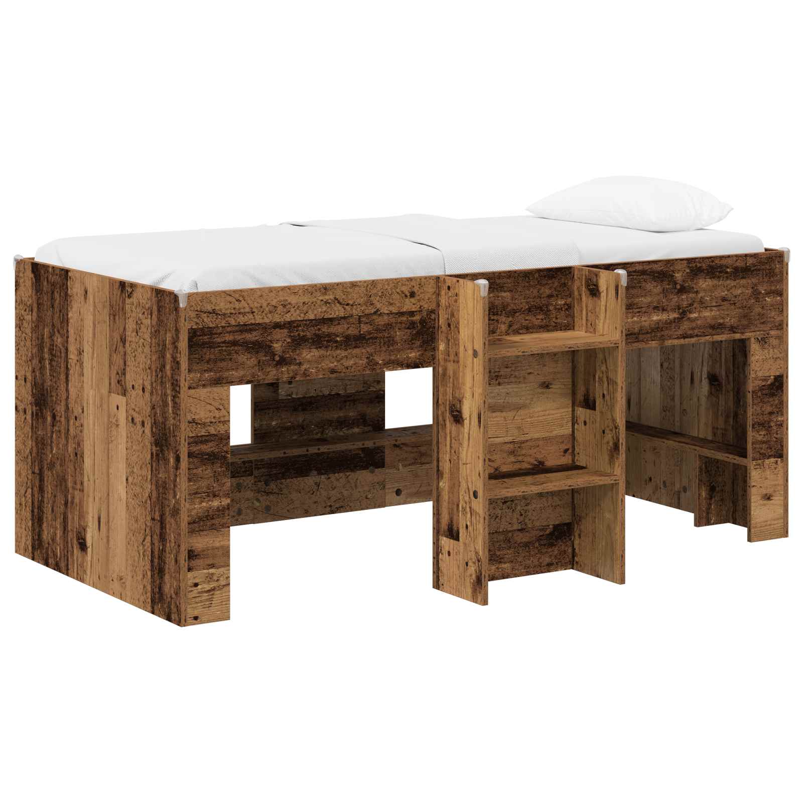 Kinder Hoogslaper Oud hout 80 x 160 cm Bewerkt hout is nu te koop bij PeponiXL, paradijselijk wonen!