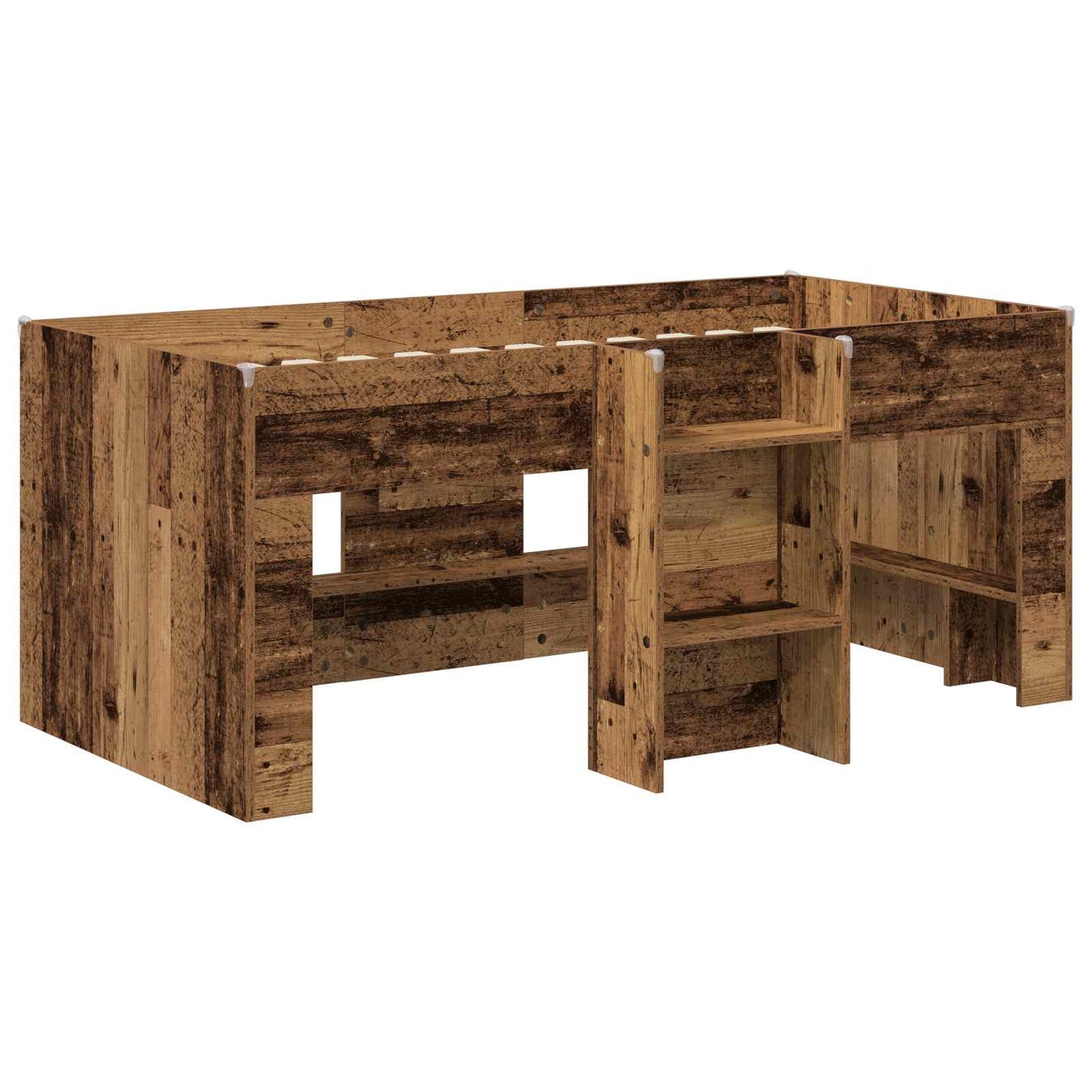 Kinder Hoogslaper Oud hout 80 x 160 cm Bewerkt hout is nu te koop bij PeponiXL, paradijselijk wonen!