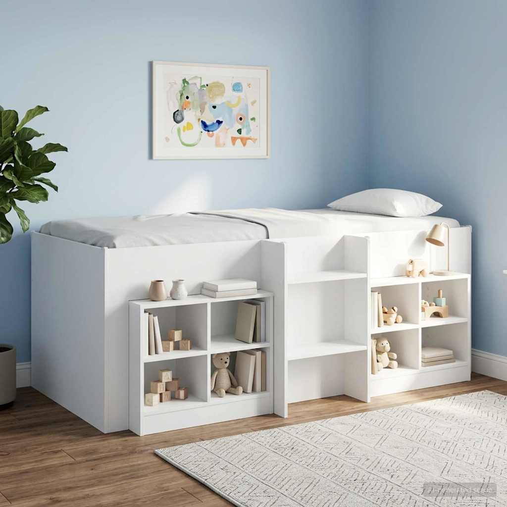 Kinder Hoogslaper Wit 90 x 190 cm Bewerkt hout is nu te koop bij PeponiXL, paradijselijk wonen!