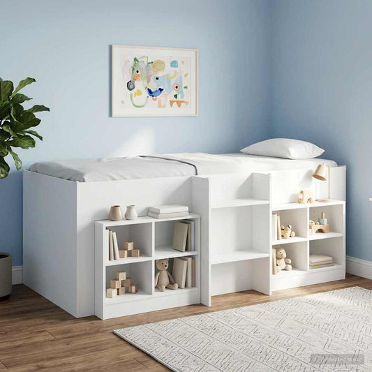 Kinder Hoogslaper Wit 90 x 190 cm Bewerkt hout is nu te koop bij PeponiXL, paradijselijk wonen!