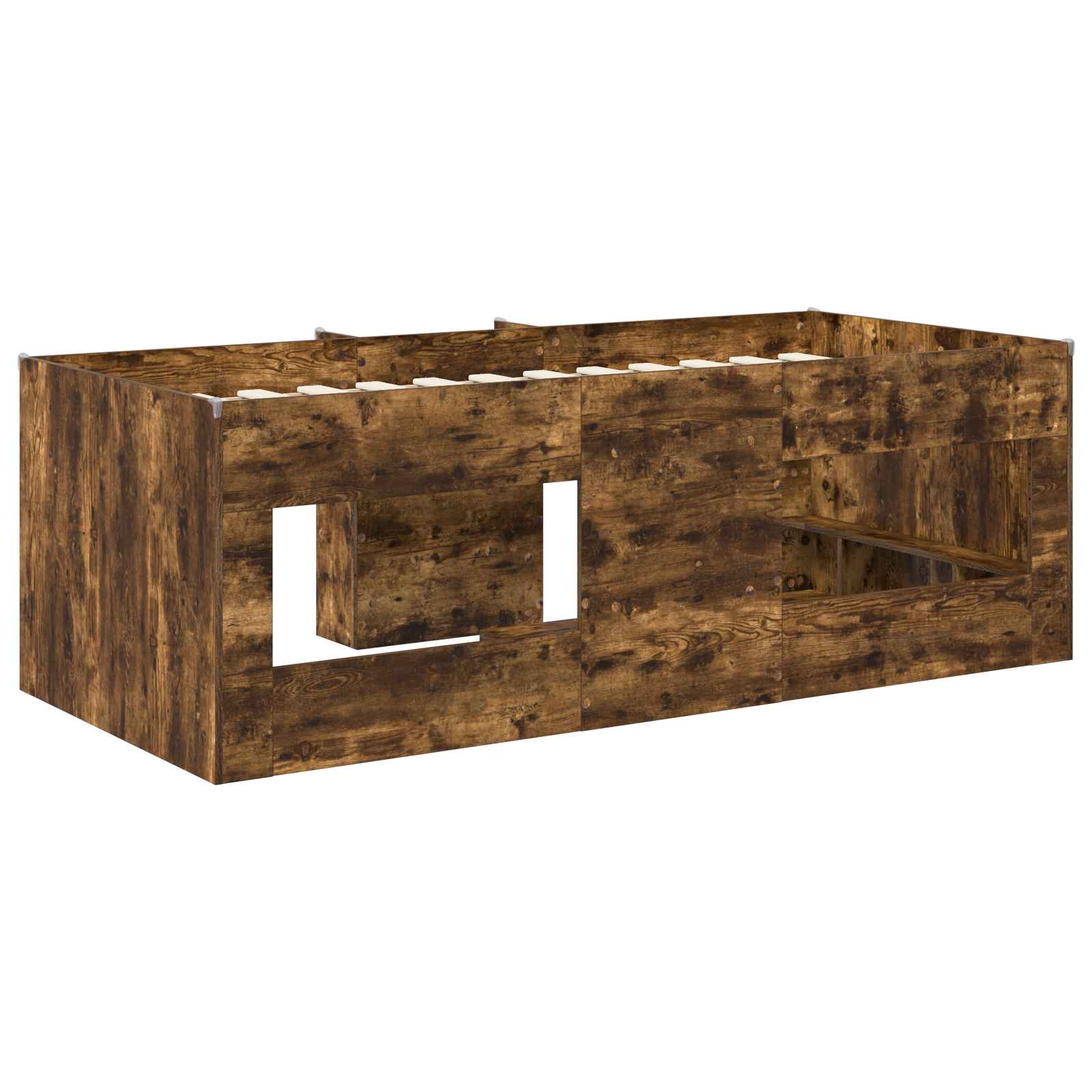Kinder Hoogslaper Gerookt eiken 90 x 190 cm Bewerkt hout is nu te koop bij PeponiXL, paradijselijk wonen!