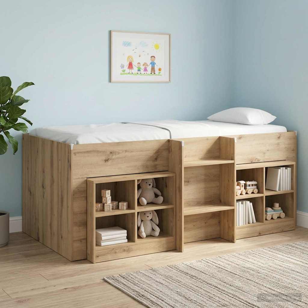 Kinder Hoogslaper Artisanaal eiken 90 x 190 cm Bewerkt hout is nu te koop bij PeponiXL, paradijselijk wonen!