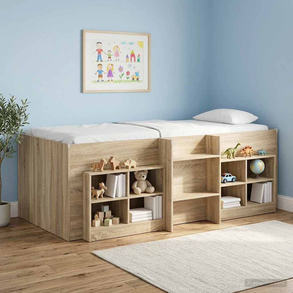 Kinder Hoogslaper Sonoma Eiken 75 x 190 cm Bewerkt hout is nu te koop bij PeponiXL, paradijselijk wonen!