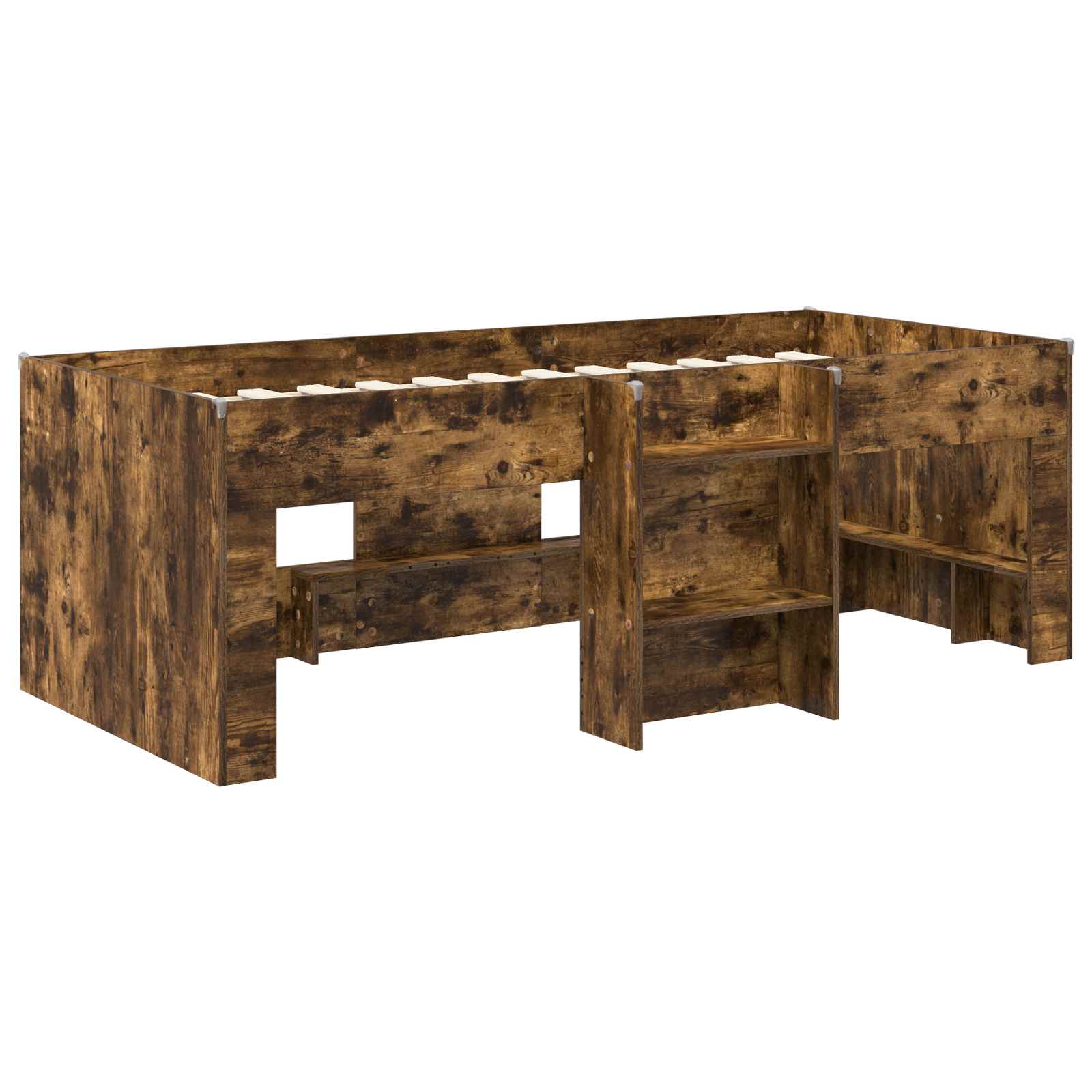 Kinder Hoogslaper Gerookt eiken 75 x 190 cm Bewerkt hout is nu te koop bij PeponiXL, paradijselijk wonen!