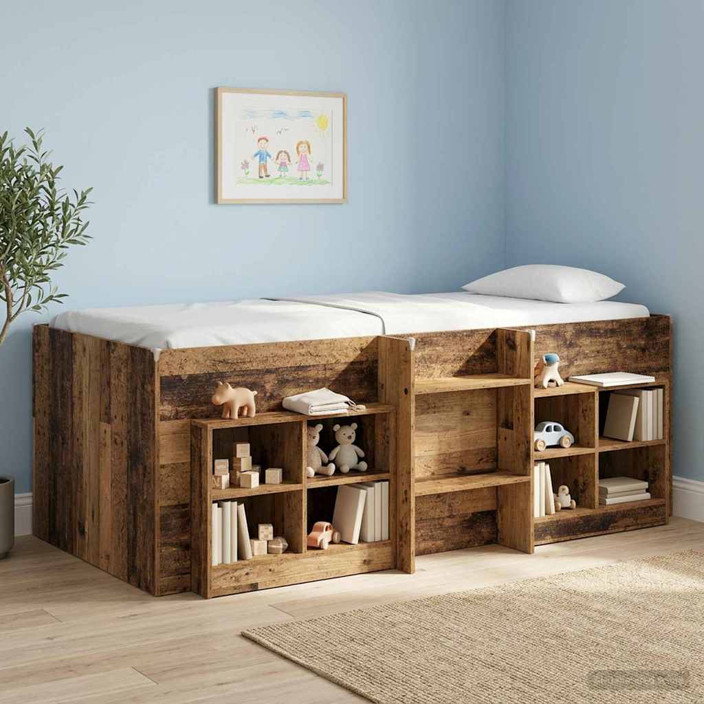 Kinder Hoogslaper Oud hout 75 x 190 cm Bewerkt hout is nu te koop bij PeponiXL, paradijselijk wonen!