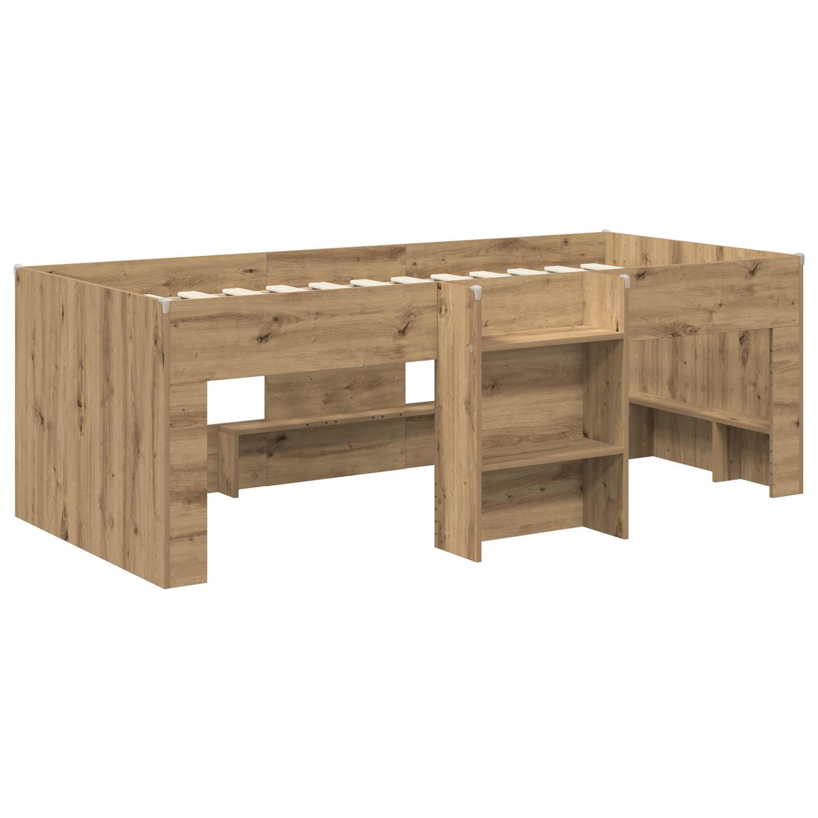 Kinder Hoogslaper Artisanaal eiken 75 x 190 cm Bewerkt hout is nu te koop bij PeponiXL, paradijselijk wonen!