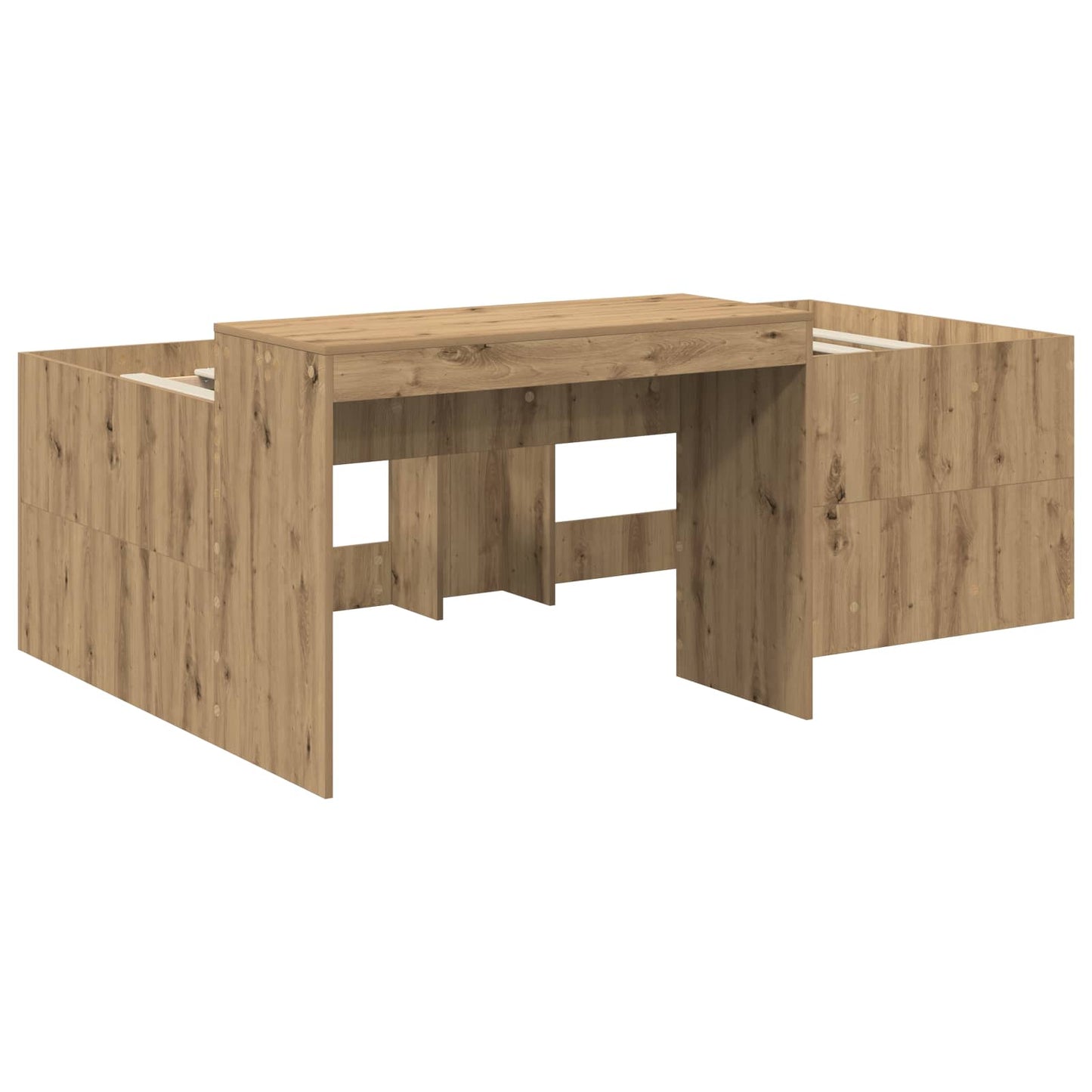 Hoge Bed Frame met Bureau voor Kinderen Artisanaal eiken is nu te koop bij PeponiXL, paradijselijk wonen!