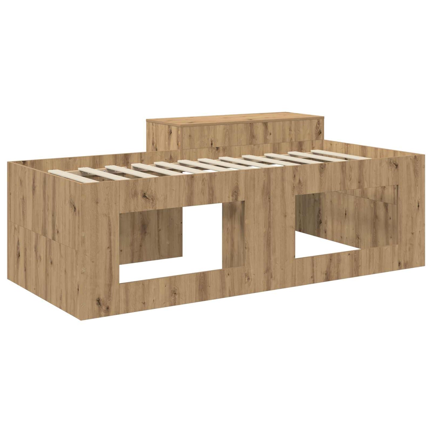 Hoge Bed Frame met Bureau voor Kinderen Artisanaal eiken is nu te koop bij PeponiXL, paradijselijk wonen!