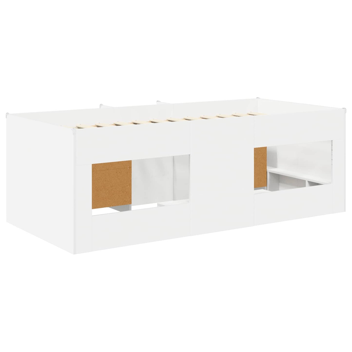 Loft Bed Frame met Kast met opslag 3 st Wit Bewerkt hout