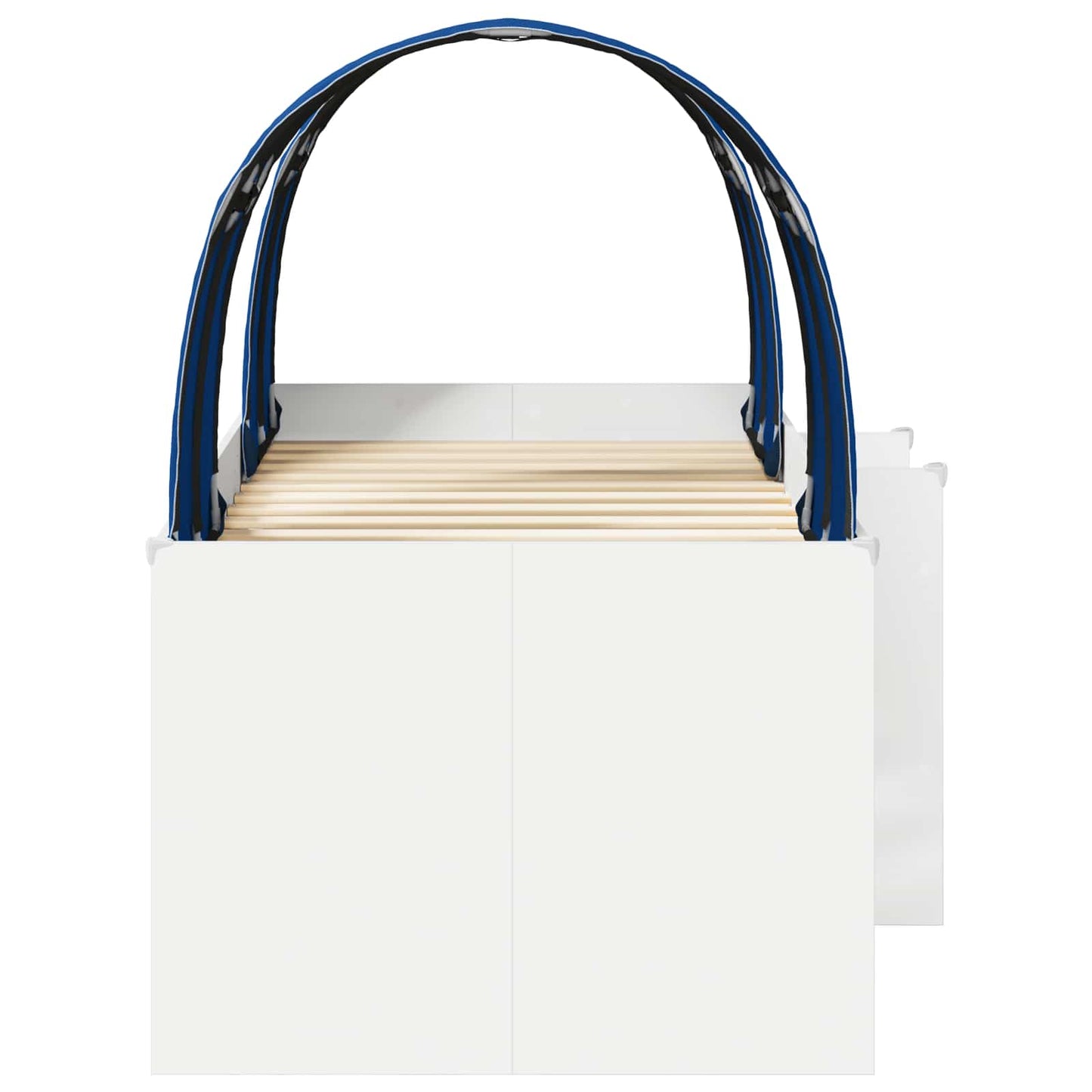 Bed met Tunnel 3 st Wit en Blauw Bewerkt hout